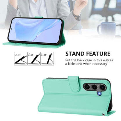 For Samsung Galaxy S25+ 5G Skin Feel Solid Color Leather Phone Case with Lanyard(Mint Green) by buy2fix