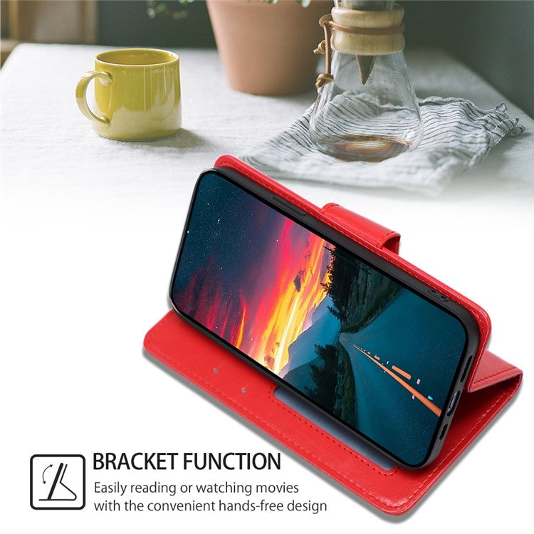 For iPhone 16 Crystal Texture Leather Phone Case(Red) by buy2fix