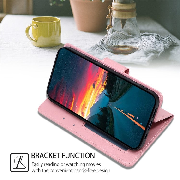 For iPhone 16 Crystal Texture Leather Phone Case(Pink) - iPhone 16 Cases by buy2fix | Online Shopping UK | buy2fix