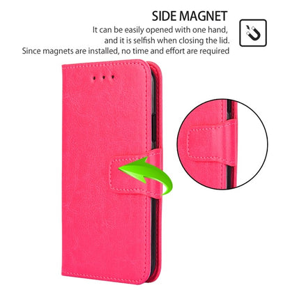 For iPhone 16 Crystal Texture Leather Phone Case(Rose Red) - iPhone 16 Cases by buy2fix | Online Shopping UK | buy2fix