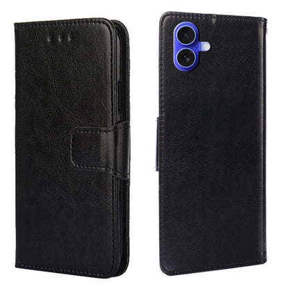 For iPhone 16 Crystal Texture Leather Phone Case(Black) by buy2fix