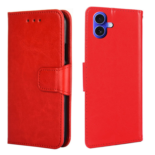 For iPhone 16 Plus Crystal Texture Leather Phone Case(Red) by buy2fix