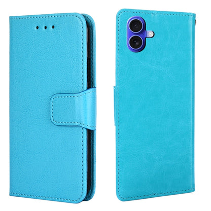 For iPhone 16 Plus Crystal Texture Leather Phone Case(Sky Blue) by buy2fix