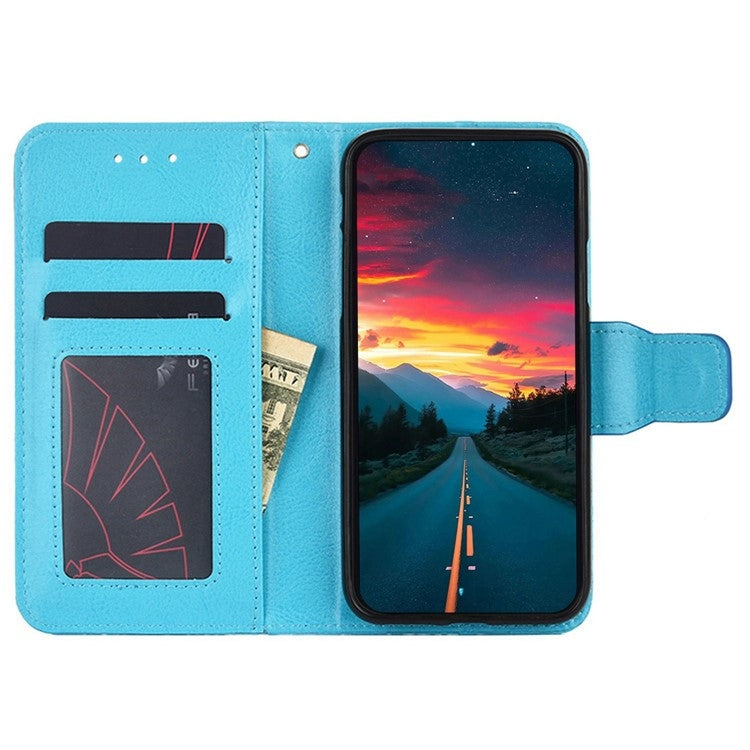 For iPhone 16 Plus Crystal Texture Leather Phone Case(Sky Blue) by buy2fix