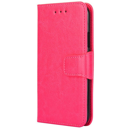 For iPhone 16 Plus Crystal Texture Leather Phone Case(Rose Red) by buy2fix