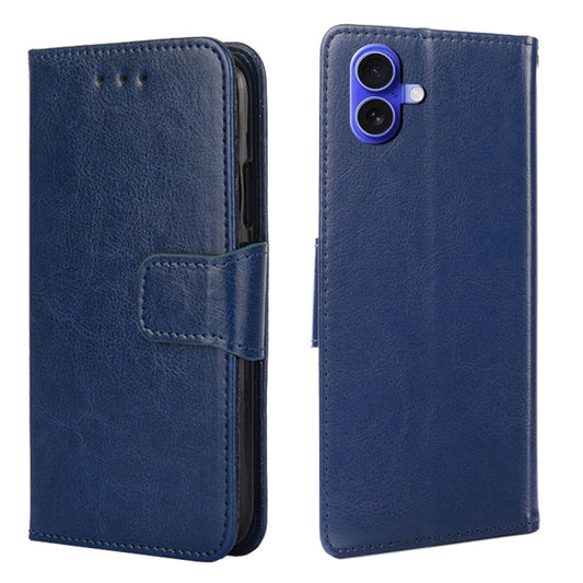 For iPhone 16 Plus Crystal Texture Leather Phone Case(Royal Blue) by buy2fix