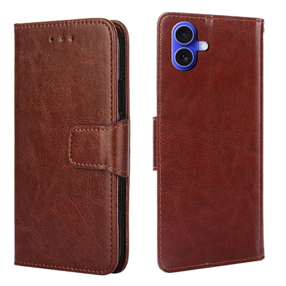 For iPhone 16 Plus Crystal Texture Leather Phone Case(Brown) by buy2fix