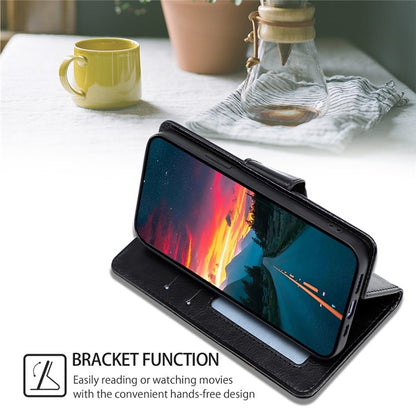 For iPhone 16 Plus Crystal Texture Leather Phone Case(Black) by buy2fix