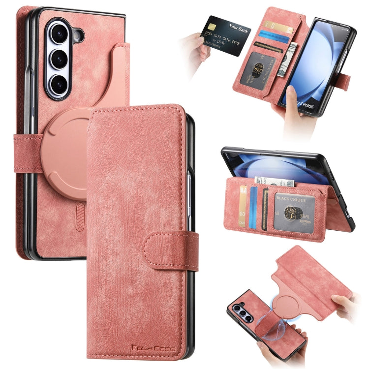 For Samsung Galaxy Z Fold6 CaseNeo MagSafe RFID Anti-theft Retro Leather Phone Case(Pink) - Galaxy Z Fold6 5G Cases by CaseNeo | Online Shopping UK | buy2fix
