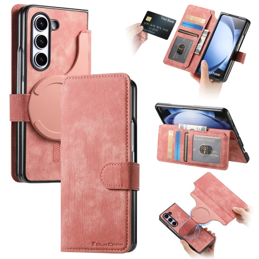 For Samsung Galaxy Z Fold6 CaseNeo MagSafe RFID Anti-theft Retro Leather Phone Case(Pink) - Galaxy Z Fold6 5G Cases by CaseNeo | Online Shopping UK | buy2fix