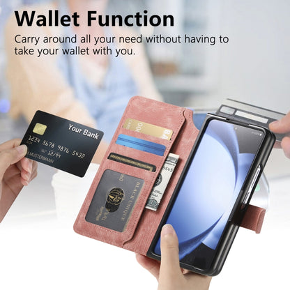 For Samsung Galaxy Z Fold6 CaseNeo MagSafe RFID Anti-theft Retro Leather Phone Case(Pink) - Galaxy Z Fold6 5G Cases by CaseNeo | Online Shopping UK | buy2fix