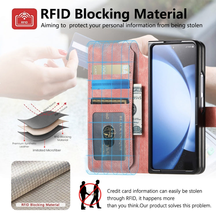 For Samsung Galaxy Z Fold6 CaseNeo MagSafe RFID Anti-theft Retro Leather Phone Case(Pink) - Galaxy Z Fold6 5G Cases by CaseNeo | Online Shopping UK | buy2fix