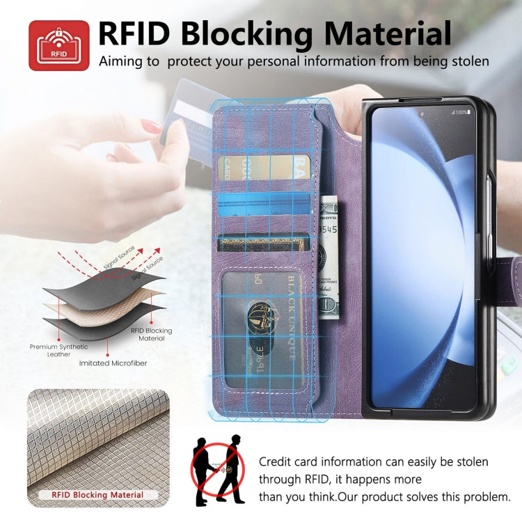 For Samsung Galaxy Z Fold6 CaseNeo MagSafe RFID Anti-theft Retro Leather Phone Case(Purple) - Galaxy Z Fold6 5G Cases by CaseNeo | Online Shopping UK | buy2fix
