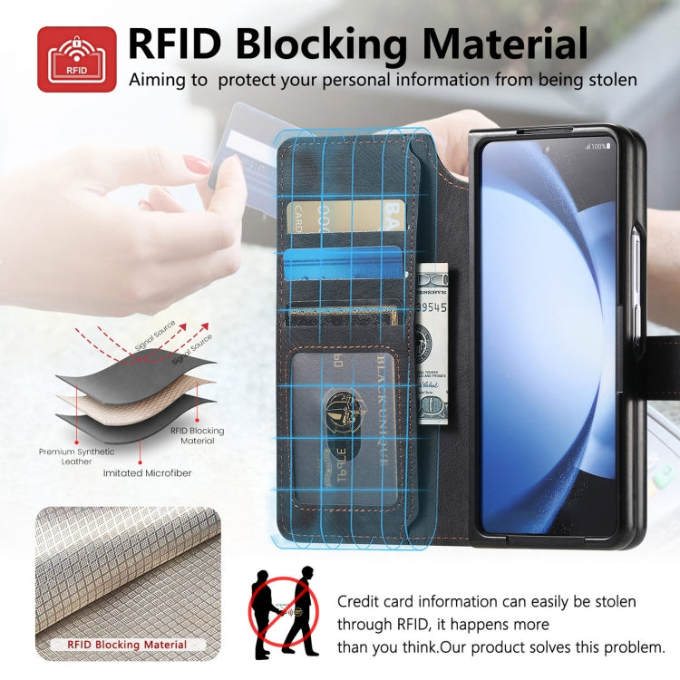 For Samsung Galaxy Z Fold5 CaseNeo MagSafe RFID Anti-theft Retro Leather Phone Case(Black) - Galaxy Z Fold5 Cases by CaseNeo | Online Shopping UK | buy2fix