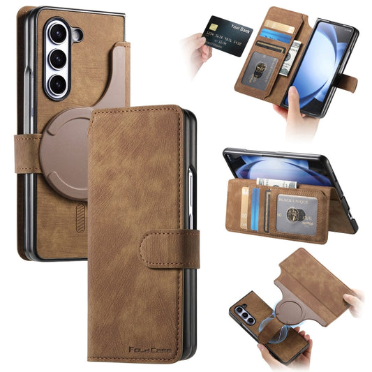 For Samsung Galaxy Z Fold5 CaseNeo MagSafe RFID Anti-theft Retro Leather Phone Case(Brown) - Galaxy Z Fold5 Cases by CaseNeo | Online Shopping UK | buy2fix