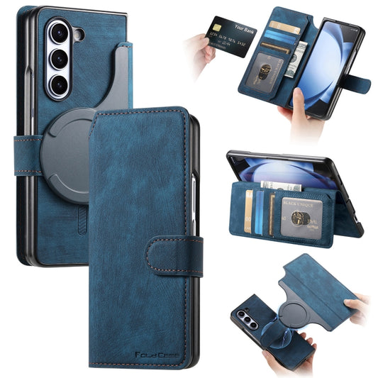 For Samsung Galaxy Z Fold5 CaseNeo MagSafe RFID Anti-theft Retro Leather Phone Case(Blue) - Galaxy Z Fold5 Cases by CaseNeo | Online Shopping UK | buy2fix