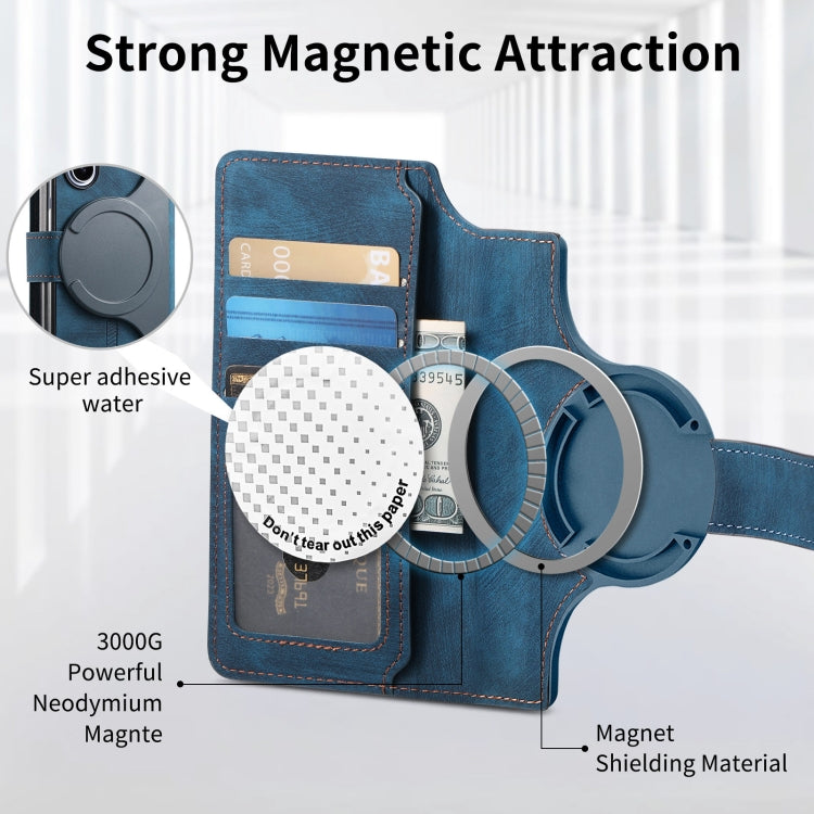 For Samsung Galaxy Z Fold5 CaseNeo MagSafe RFID Anti-theft Retro Leather Phone Case(Blue) - Galaxy Z Fold5 Cases by CaseNeo | Online Shopping UK | buy2fix