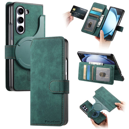 For Samsung Galaxy Z Fold5 CaseNeo MagSafe RFID Anti-theft Retro Leather Phone Case(Green) - Galaxy Z Fold5 Cases by CaseNeo | Online Shopping UK | buy2fix
