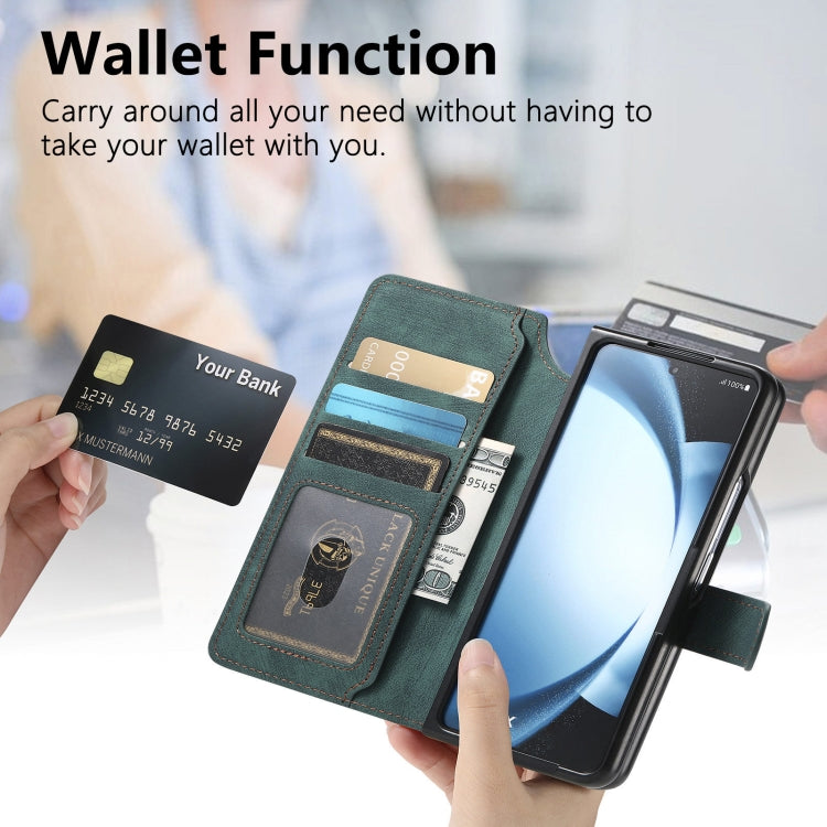 For Samsung Galaxy Z Fold5 CaseNeo MagSafe RFID Anti-theft Retro Leather Phone Case(Green) - Galaxy Z Fold5 Cases by CaseNeo | Online Shopping UK | buy2fix