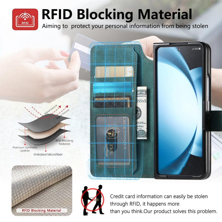 For Samsung Galaxy Z Fold5 CaseNeo MagSafe RFID Anti-theft Retro Leather Phone Case(Green) - Galaxy Z Fold5 Cases by CaseNeo | Online Shopping UK | buy2fix