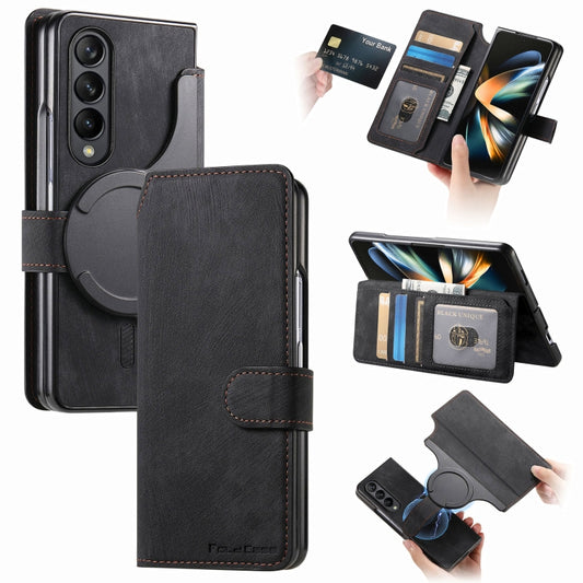 For Samsung Galaxy Z Fold4 CaseNeo MagSafe RFID Anti-theft Retro Leather Phone Case(Black) - Galaxy Z Fold4 5G Cases by CaseNeo | Online Shopping UK | buy2fix