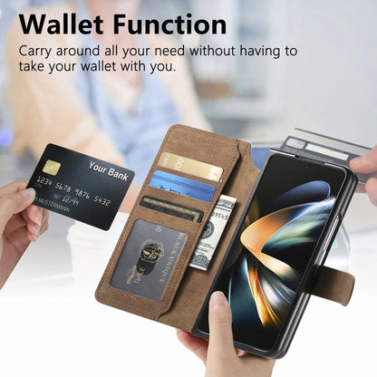 For Samsung Galaxy Z Fold4 CaseNeo MagSafe RFID Anti-theft Retro Leather Phone Case(Brown) - Galaxy Z Fold4 5G Cases by CaseNeo | Online Shopping UK | buy2fix