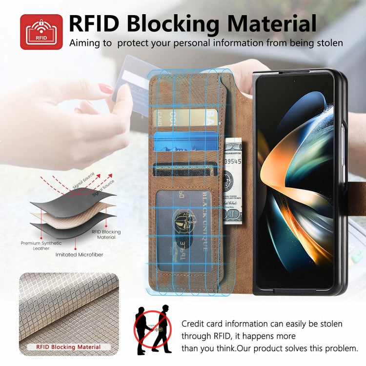 For Samsung Galaxy Z Fold4 CaseNeo MagSafe RFID Anti-theft Retro Leather Phone Case(Brown) - Galaxy Z Fold4 5G Cases by CaseNeo | Online Shopping UK | buy2fix