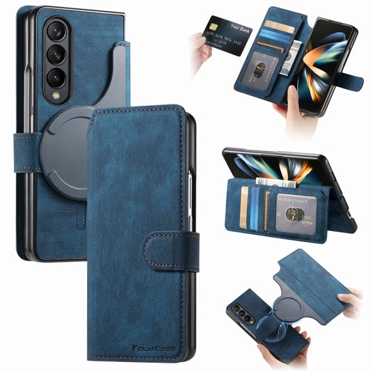 For Samsung Galaxy Z Fold4 CaseNeo MagSafe RFID Anti-theft Retro Leather Phone Case(Blue) - Galaxy Z Fold4 5G Cases by CaseNeo | Online Shopping UK | buy2fix