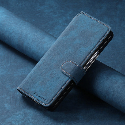 For Samsung Galaxy Z Fold4 CaseNeo MagSafe RFID Anti-theft Retro Leather Phone Case(Blue) - Galaxy Z Fold4 5G Cases by CaseNeo | Online Shopping UK | buy2fix