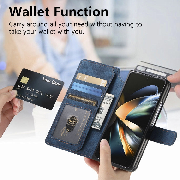 For Samsung Galaxy Z Fold4 CaseNeo MagSafe RFID Anti-theft Retro Leather Phone Case(Blue) - Galaxy Z Fold4 5G Cases by CaseNeo | Online Shopping UK | buy2fix