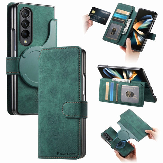 For Samsung Galaxy Z Fold4 CaseNeo MagSafe RFID Anti-theft Retro Leather Phone Case(Green) - Galaxy Z Fold4 5G Cases by CaseNeo | Online Shopping UK | buy2fix