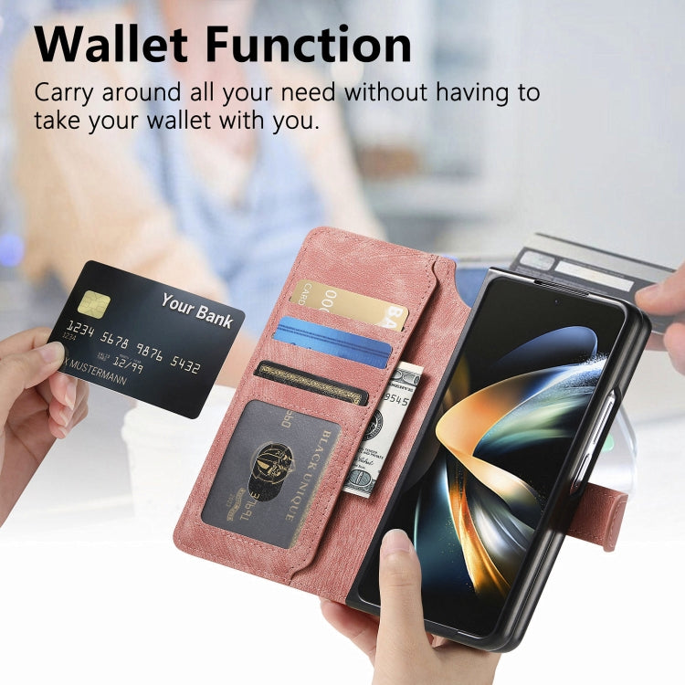 For Samsung Galaxy Z Fold4 CaseNeo MagSafe RFID Anti-theft Retro Leather Phone Case(Pink) - Galaxy Z Fold4 5G Cases by CaseNeo | Online Shopping UK | buy2fix