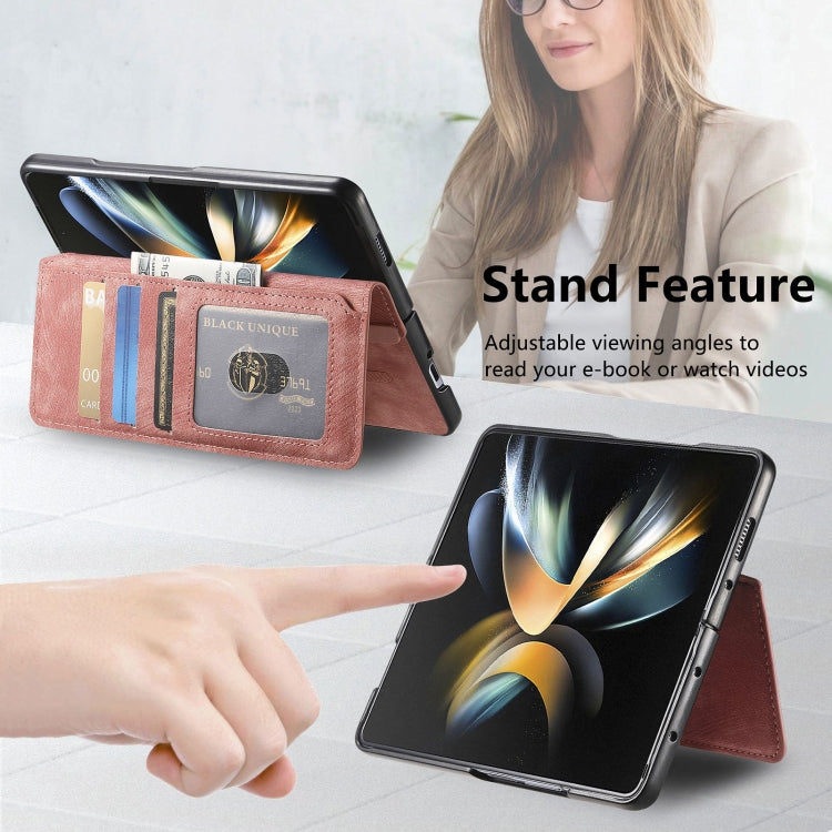 For Samsung Galaxy Z Fold4 CaseNeo MagSafe RFID Anti-theft Retro Leather Phone Case(Pink) - Galaxy Z Fold4 5G Cases by CaseNeo | Online Shopping UK | buy2fix