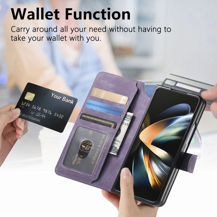 For Samsung Galaxy Z Fold4 CaseNeo MagSafe RFID Anti-theft Retro Leather Phone Case(Purple) - Galaxy Z Fold4 5G Cases by CaseNeo | Online Shopping UK | buy2fix