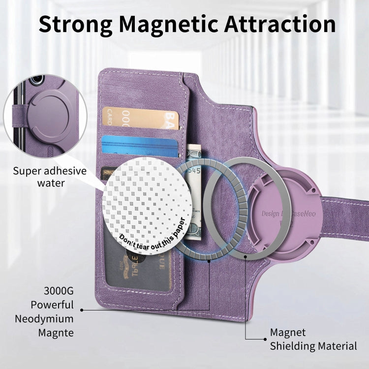 For Samsung Galaxy Z Fold4 CaseNeo MagSafe RFID Anti-theft Retro Leather Phone Case(Purple) - Galaxy Z Fold4 5G Cases by CaseNeo | Online Shopping UK | buy2fix