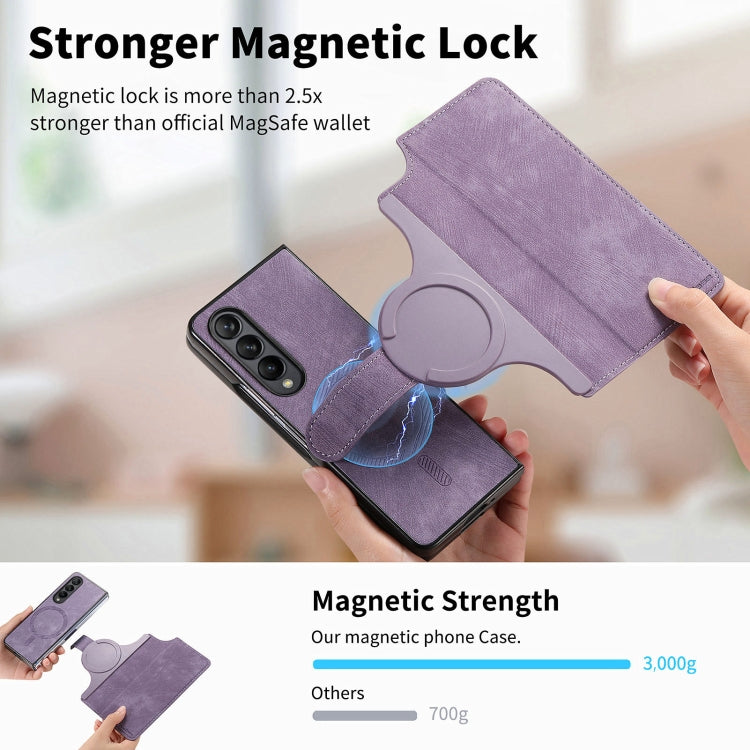 For Samsung Galaxy Z Fold4 CaseNeo MagSafe RFID Anti-theft Retro Leather Phone Case(Purple) - Galaxy Z Fold4 5G Cases by CaseNeo | Online Shopping UK | buy2fix