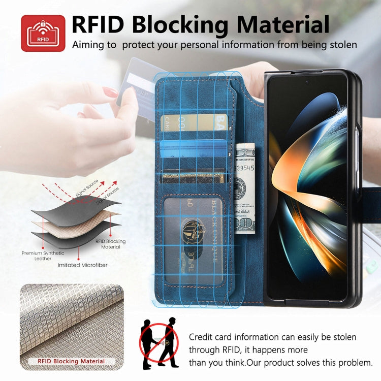For Samsung Galaxy Z Fold3 CaseNeo MagSafe RFID Anti-theft Retro Leather Phone Case(Blue) - Galaxy Phone Cases by CaseNeo | Online Shopping UK | buy2fix