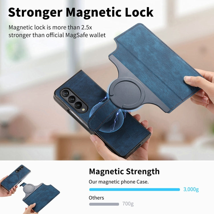 For Samsung Galaxy Z Fold3 CaseNeo MagSafe RFID Anti-theft Retro Leather Phone Case(Blue) - Galaxy Phone Cases by CaseNeo | Online Shopping UK | buy2fix