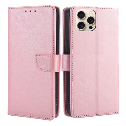 For iPhone 16 Pro Calf Texture Buckle Flip Leather Phone Case(Rose Gold) - iPhone 16 Pro Cases by buy2fix | Online Shopping UK | buy2fix