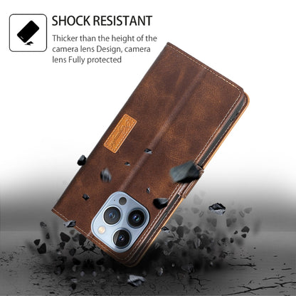 For iPhone 16 Plus Contrast Color Side Buckle Leather Phone Case(Dark Brown + Gold) by buy2fix