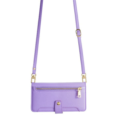 For iPhone 16 Plus Sheep Texture Cross-body Zipper Wallet Leather Phone Case(Purple) - iPhone 16 Plus Cases by buy2fix | Online Shopping UK | buy2fix