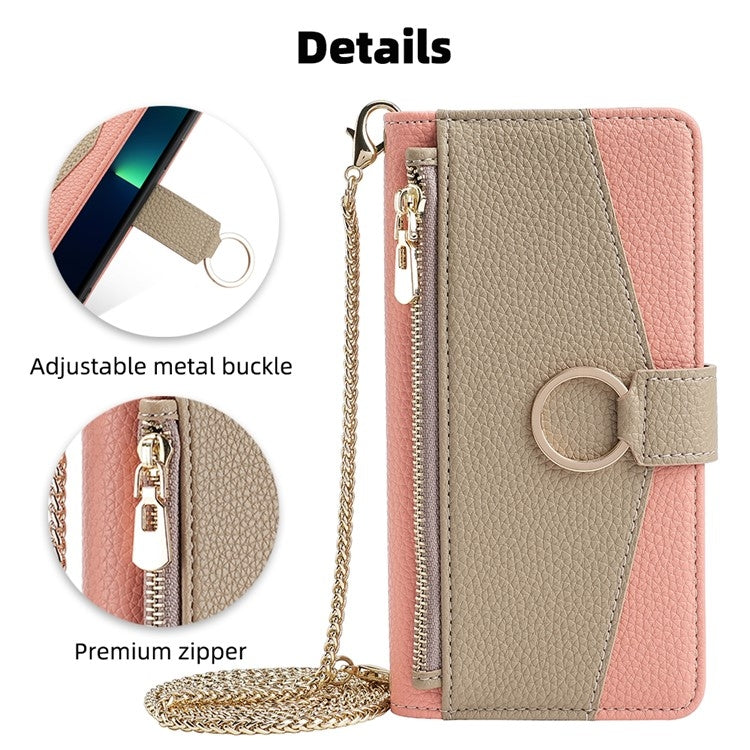 For iPhone 16 Crossbody Litchi Texture Leather Phone Case(Pink) by buy2fix