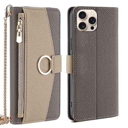 For iPhone 16 Pro Crossbody Litchi Texture Leather Phone Case(Grey) by buy2fix