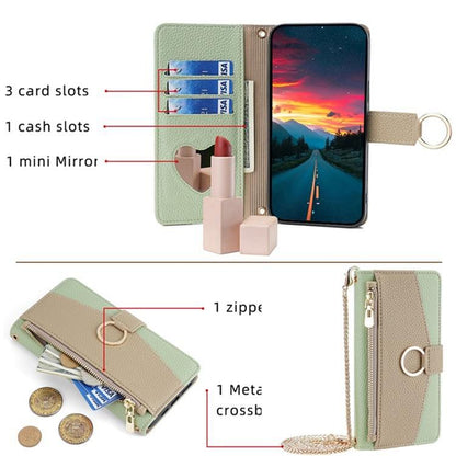 For iPhone 16e Crossbody Litchi Texture Leather Phone Case(Green) - iPhone 16e Cases by buy2fix | Online Shopping UK | buy2fix