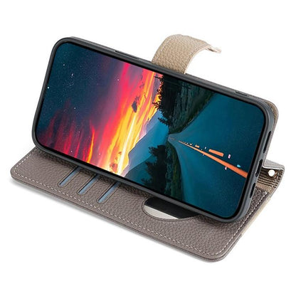 For iPhone 16e Crossbody Litchi Texture Leather Phone Case(Grey) - iPhone 16e Cases by buy2fix | Online Shopping UK | buy2fix