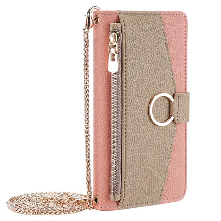 For iPhone 16e Crossbody Litchi Texture Leather Phone Case(Pink) - iPhone 16e Cases by buy2fix | Online Shopping UK | buy2fix