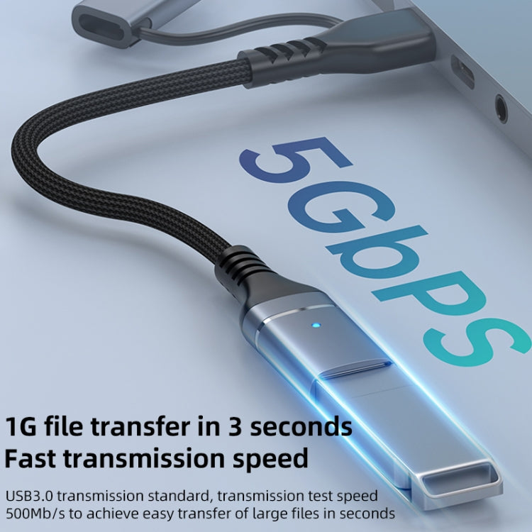 ADS-619 2 in 1 Type-C and 8 Pin to USB 3.0 OTG Adapter(Black) by buy2fix