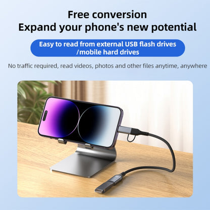 ADS-619 2 in 1 Type-C and 8 Pin to USB 3.0 OTG Adapter(Black) by buy2fix