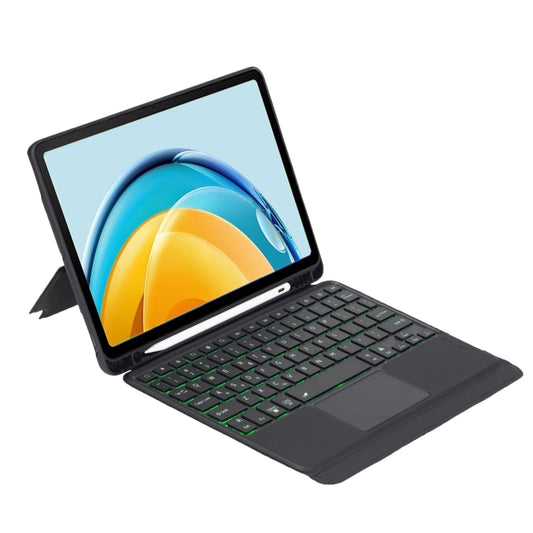 For Matepad SE 10.4 2023 Detachable Backlit Bluetooth Keyboard Leather Case with Touchpad(Black) by buy2fix