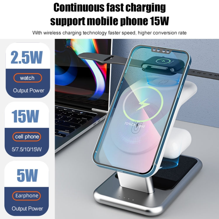 Y10 15W 3 in 1 Magnetic Wireless Charger Stand(Black) - Wireless Charger by buy2fix | Online Shopping UK | buy2fix